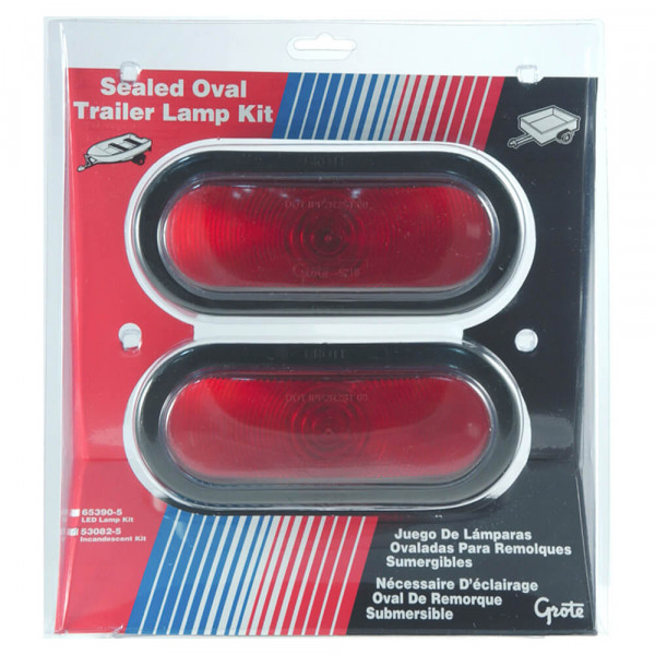 oval trailer stop tail turn submersible lighting kit retail red