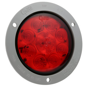 SuperNova® 4" 10-Diode Pattern LED Stop Tail Turn Lights, Gray Theft-Resistant Flange, Male Pin