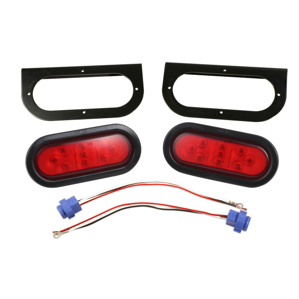 Beleuchtungs-Kit mit LED-Bremslicht/Schlussleuchte/Blinker für Anhänger,  oval, versenkbar