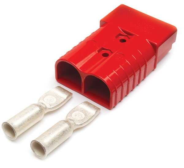 849482 PlugIn Style Battery Cable Connector, 2/0 Gauge, Red